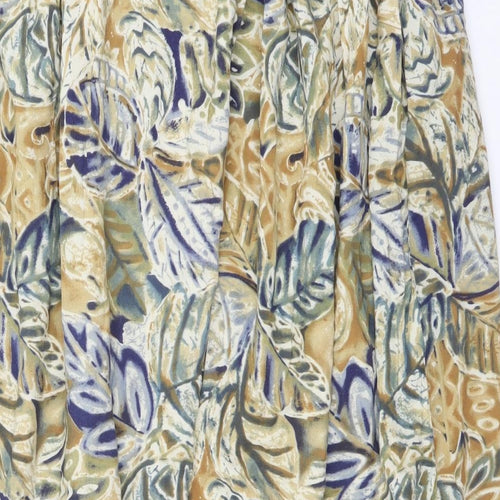 Preworn Womens Multicoloured Geometric Viscose A-Line Skirt Size 18