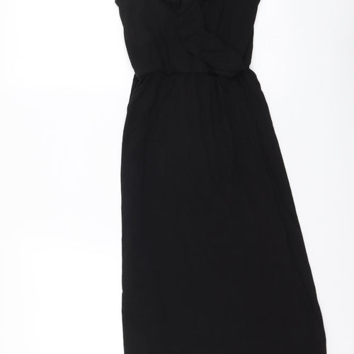 Oasis Womens Black Polyester Tank Dress Size XS V-Neck Pullover