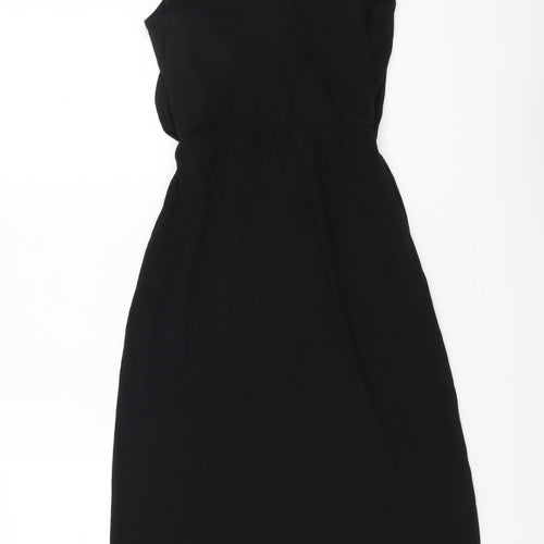 Oasis Womens Black Polyester Tank Dress Size XS V-Neck Pullover