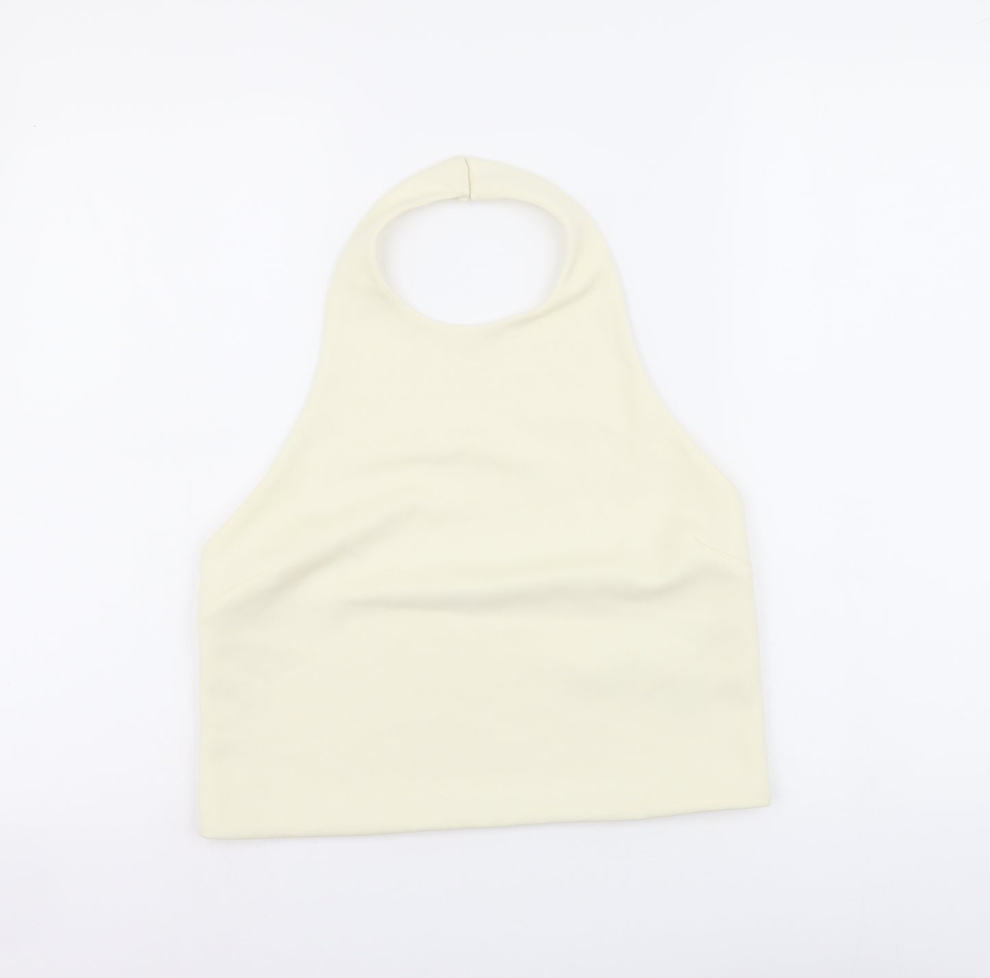 Zara Womens Ivory Polyester Cropped Tank Size M Halter