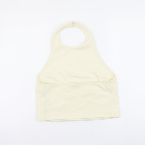 Zara Womens Ivory Polyester Cropped Tank Size M Halter