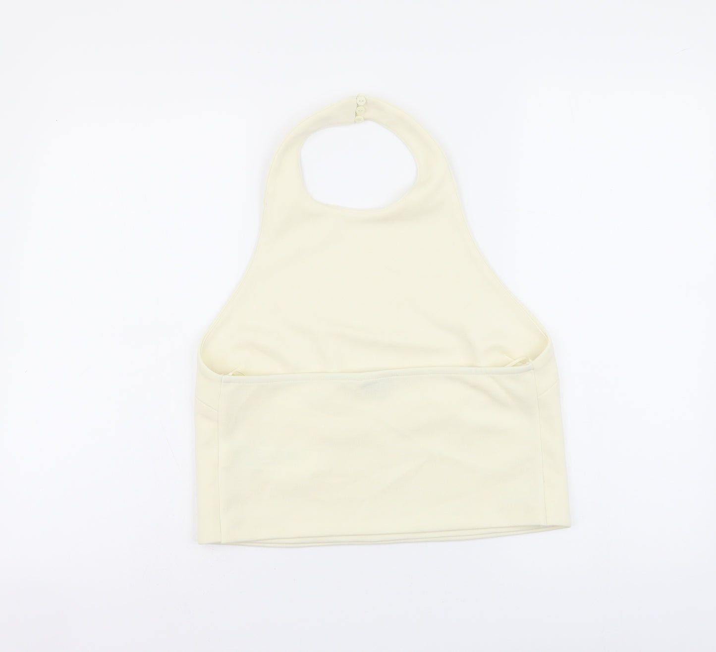 Zara Womens Ivory Polyester Cropped Tank Size M Halter