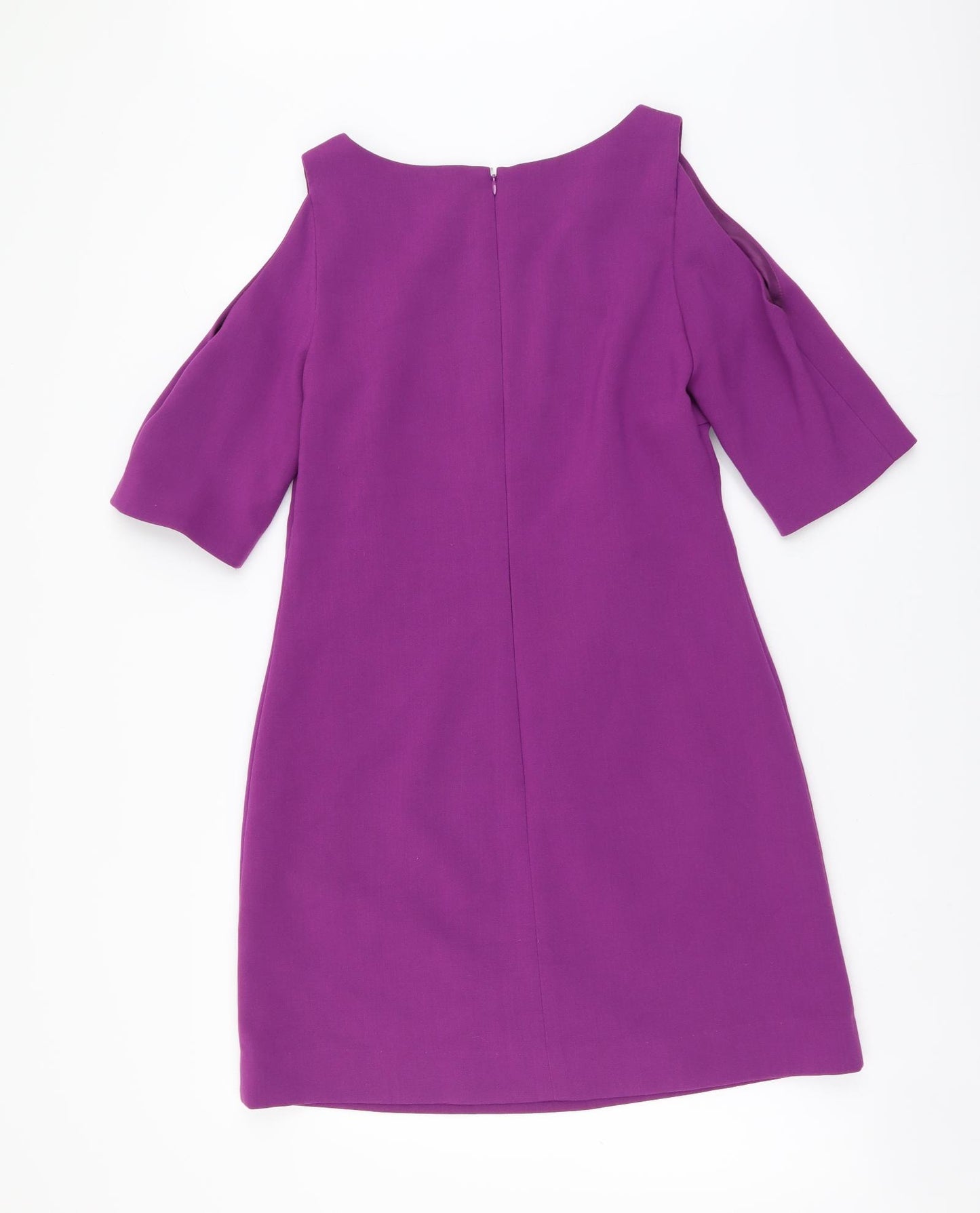 South Womens Purple Polyester A-Line Size 10 Boat Neck Zip - Cold Shoulder