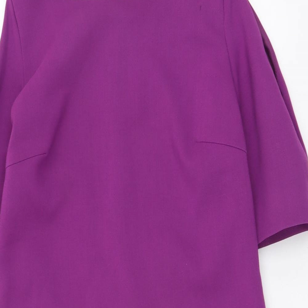 South Womens Purple Polyester A-Line Size 10 Boat Neck Zip - Cold Shoulder