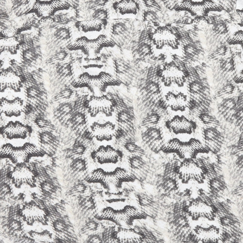 H&M Womens Grey Animal Print Viscose Basic Button-Up Size S Collared - Snake Pattern