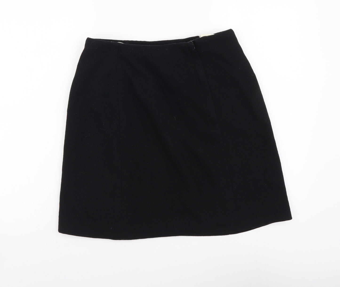 Dorothy Perkins Womens Black Wool A-Line Skirt Size 12 Zip