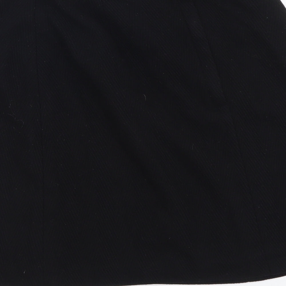 Dorothy Perkins Womens Black Wool A-Line Skirt Size 12 Zip
