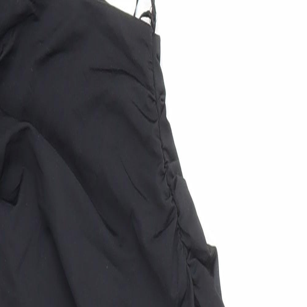 Zara Womens Black Polyamide Bodycon Size S Square Neck Pullover