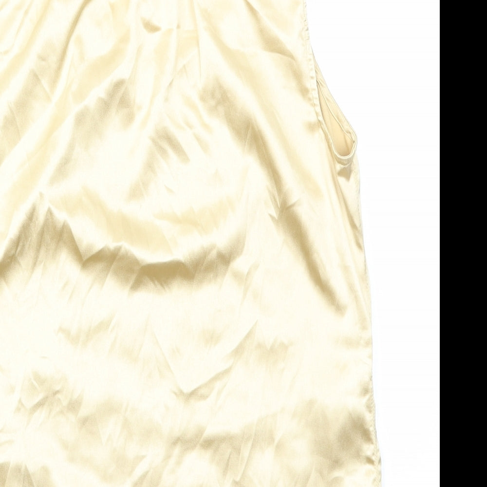 VERO MODA Womens Gold Polyester Basic Tank Size M Scoop Neck