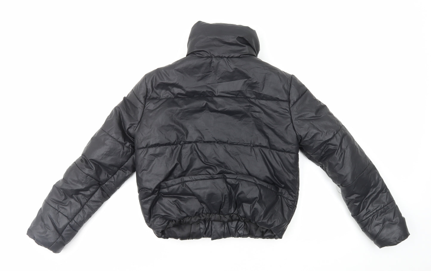 PRETTYLITTLETHING Womens Black Puffer Jacket Coat Size 6 Zip