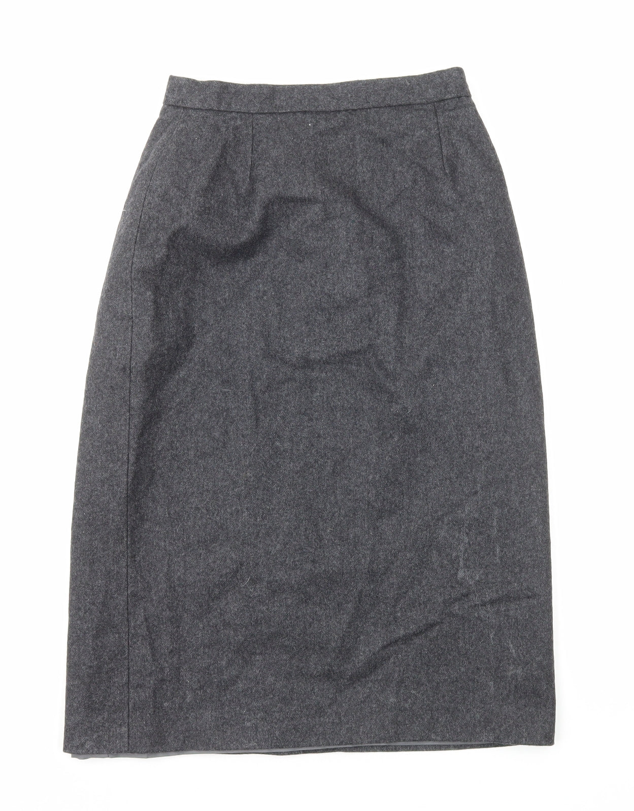 Preworn Womens Grey Wool Straight & Pencil Skirt Size 10 Zip