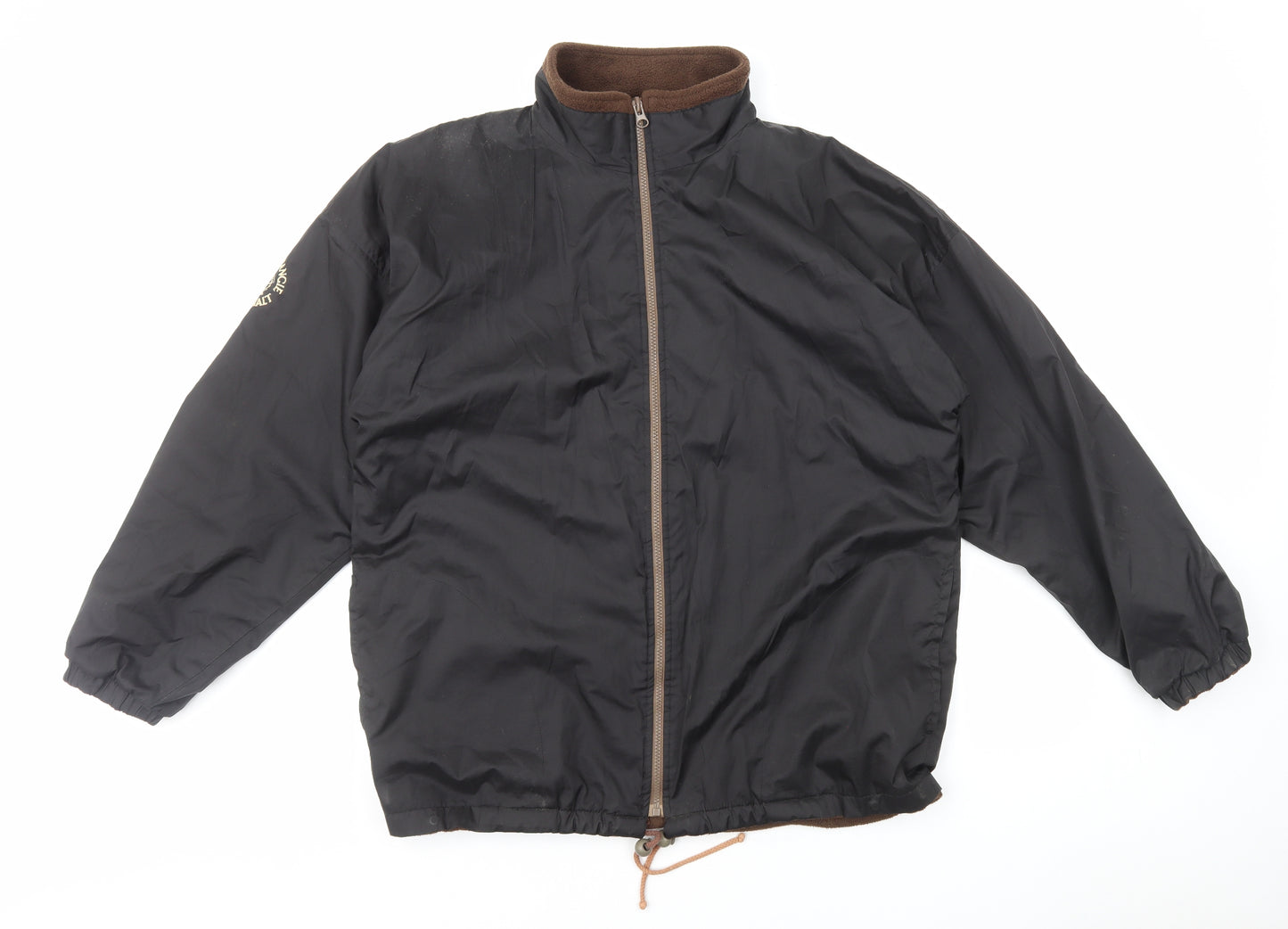Preworn Mens Black Jacket Coat Size XL Zip