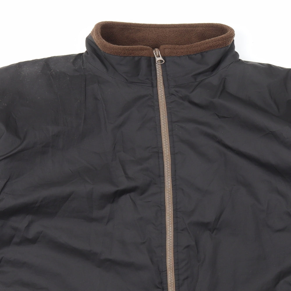 Preworn Mens Black Jacket Coat Size XL Zip