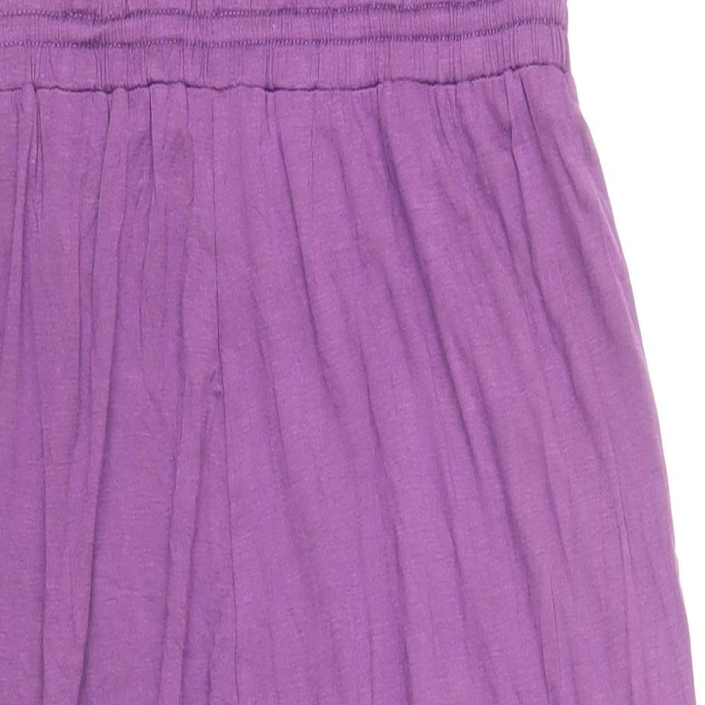 George Womens Purple Viscose Jumpsuit One-Piece Size 14 L21 in Drawstring - Ruffle Detail