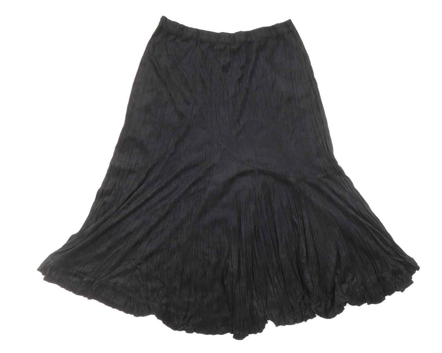 Joanna Hope Womens Black Floral Polyester Peasant Skirt Size 16 - Elasticated Waist Panelling