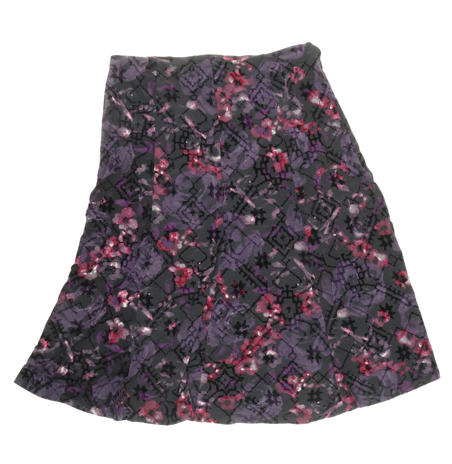 Marks and Spencer Womens Multicoloured Floral Polyester Peasant Skirt Size 18 - Panelling