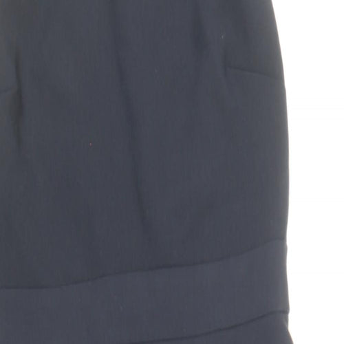Papaya Womens Blue Polyester Pencil Dress Size 8 Boat Neck Zip