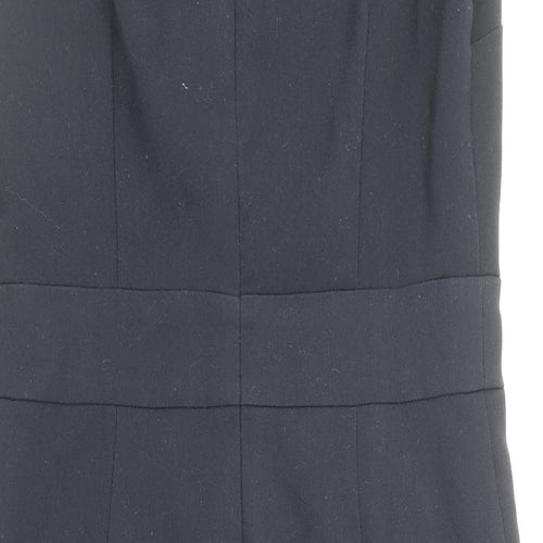 Papaya Womens Blue Polyester Pencil Dress Size 8 Boat Neck Zip