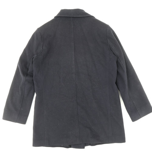 Marks and Spencer Womens Black Pea Coat Coat Size 14 Button