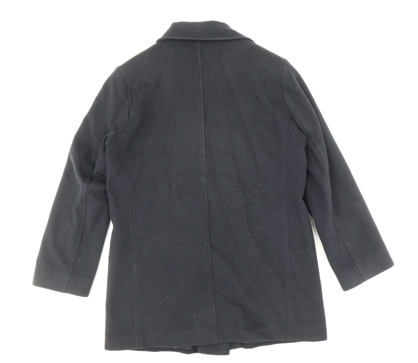 Marks and Spencer Womens Black Pea Coat Coat Size 14 Button