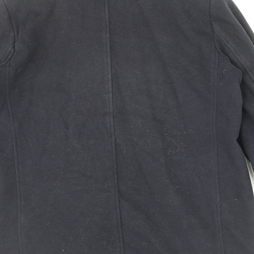 Marks and Spencer Womens Black Pea Coat Coat Size 14 Button
