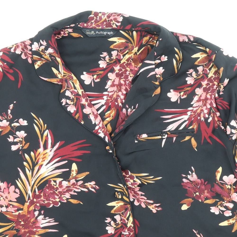Autograph Womens Multicoloured Floral Polyester Basic Blouse Size 18 Collared