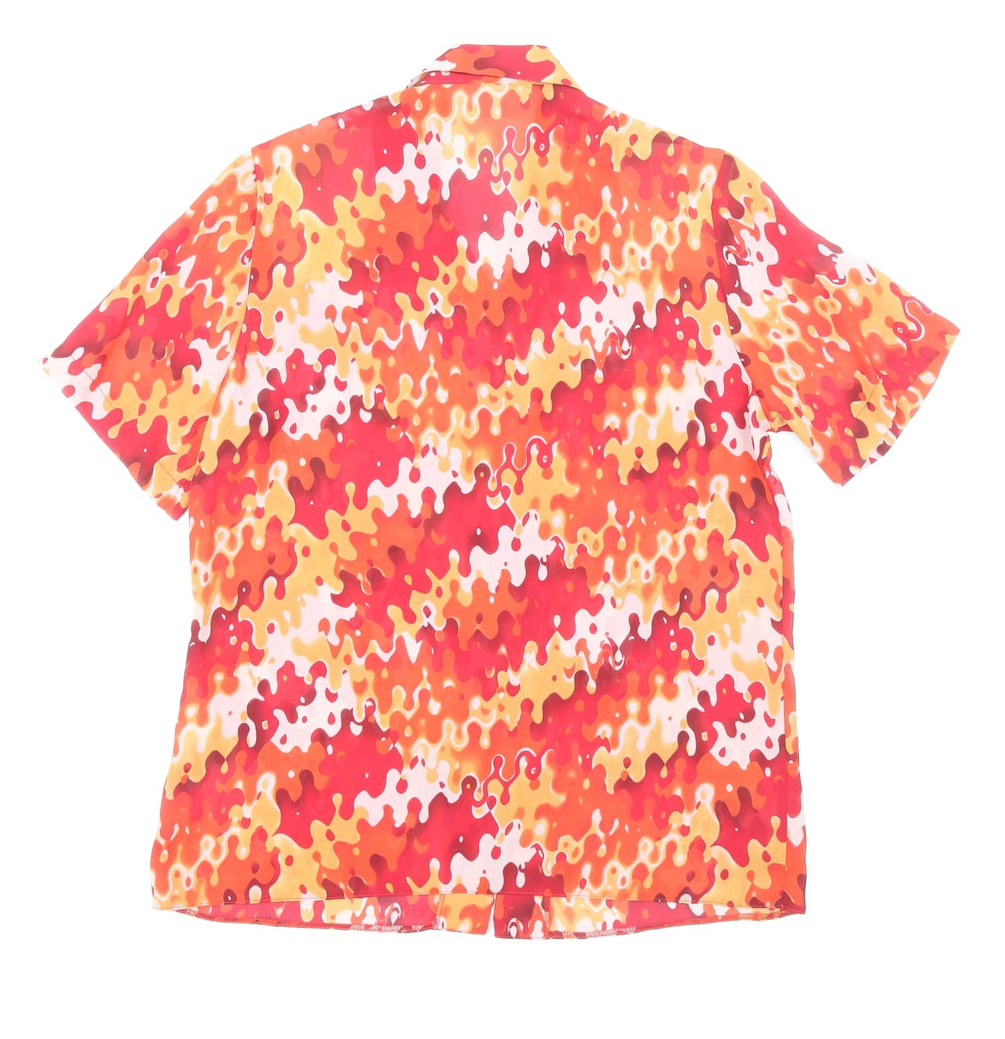 Bella Moda Womens Multicoloured Geometric Polyester Basic Blouse Size 12 Collared