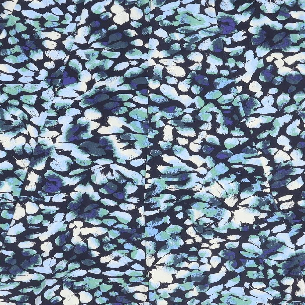 Preworn Womens Blue Floral Polyester A-Line Skirt Size 18