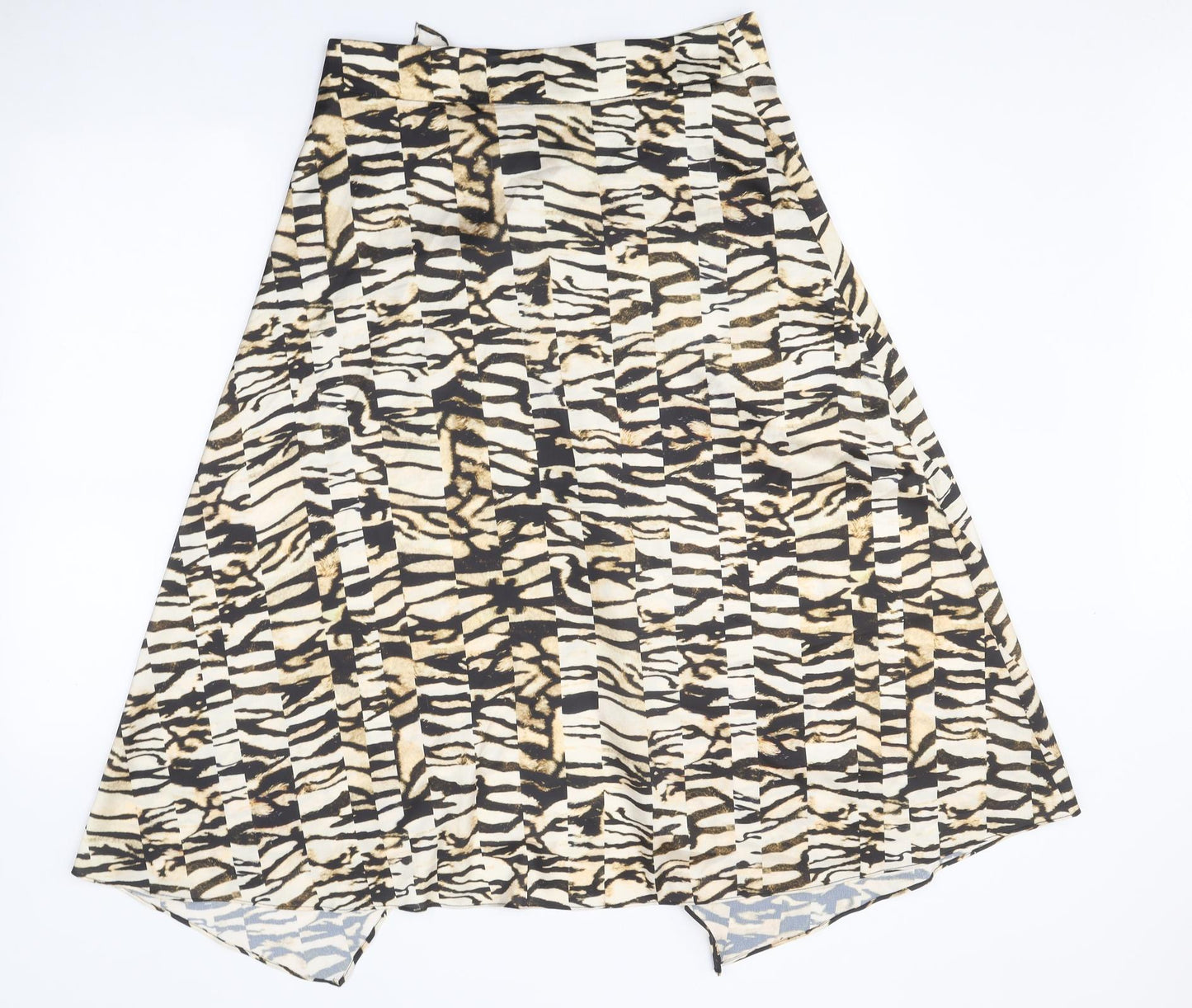 River Island Womens Beige Animal Print Polyester Maxi Skirt Size 12 Zip