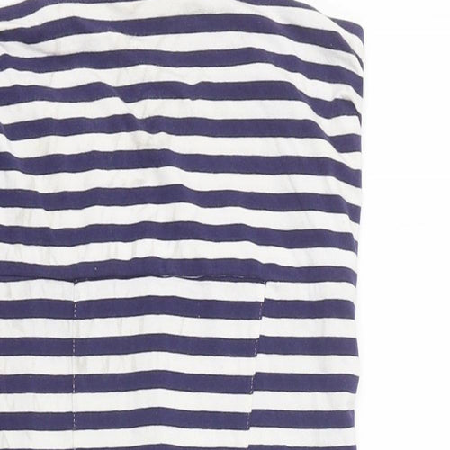 Miss Selfridge Womens White Striped Cotton Basic Tank Size 12 Off the Shoulder