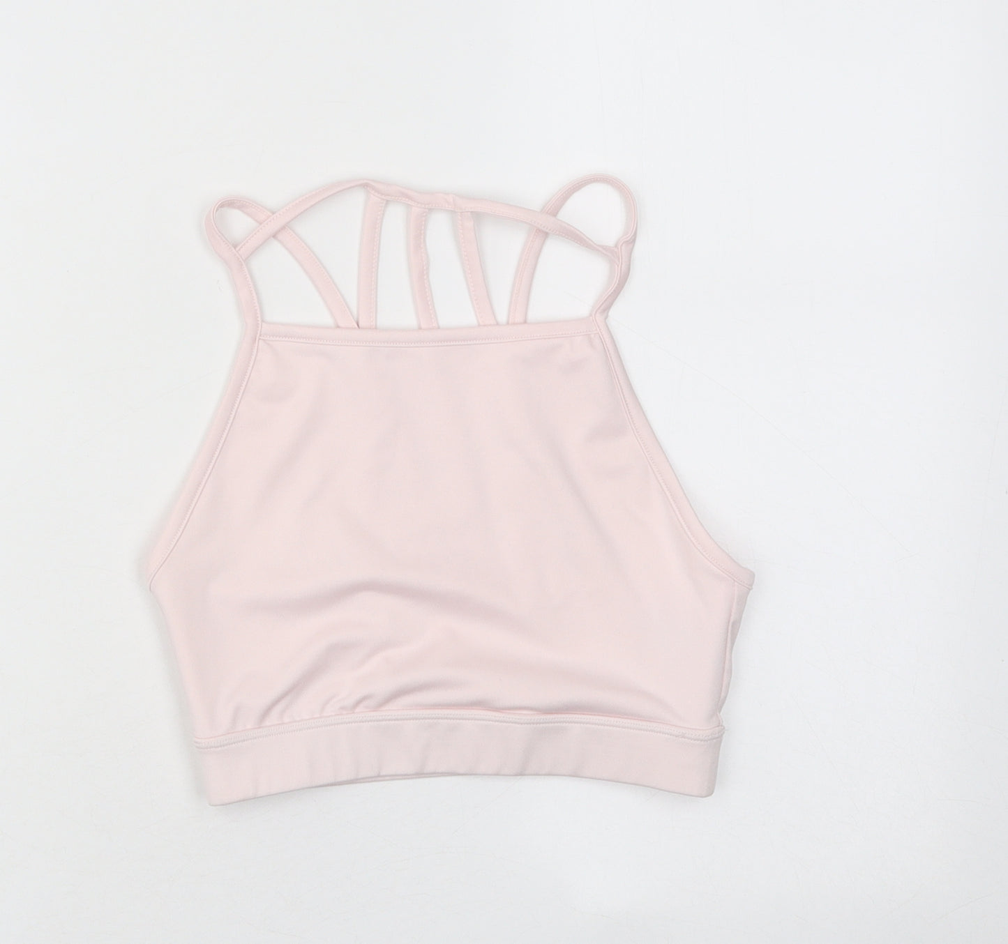 South Beach Womens Pink Polyester Cropped Tank Size 8 Square Neck Pullover
