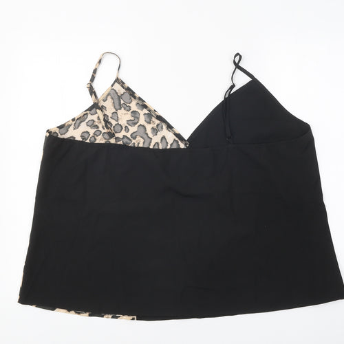 SheIn Womens Black Animal Print Polyester Camisole Tank Size 3XL V-Neck