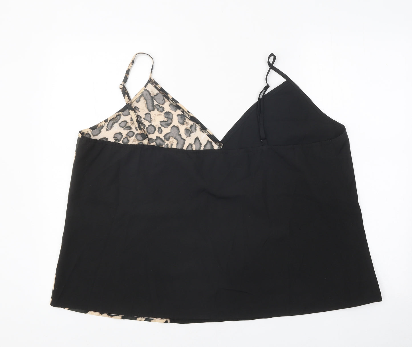 SheIn Womens Black Animal Print Polyester Camisole Tank Size 3XL V-Neck