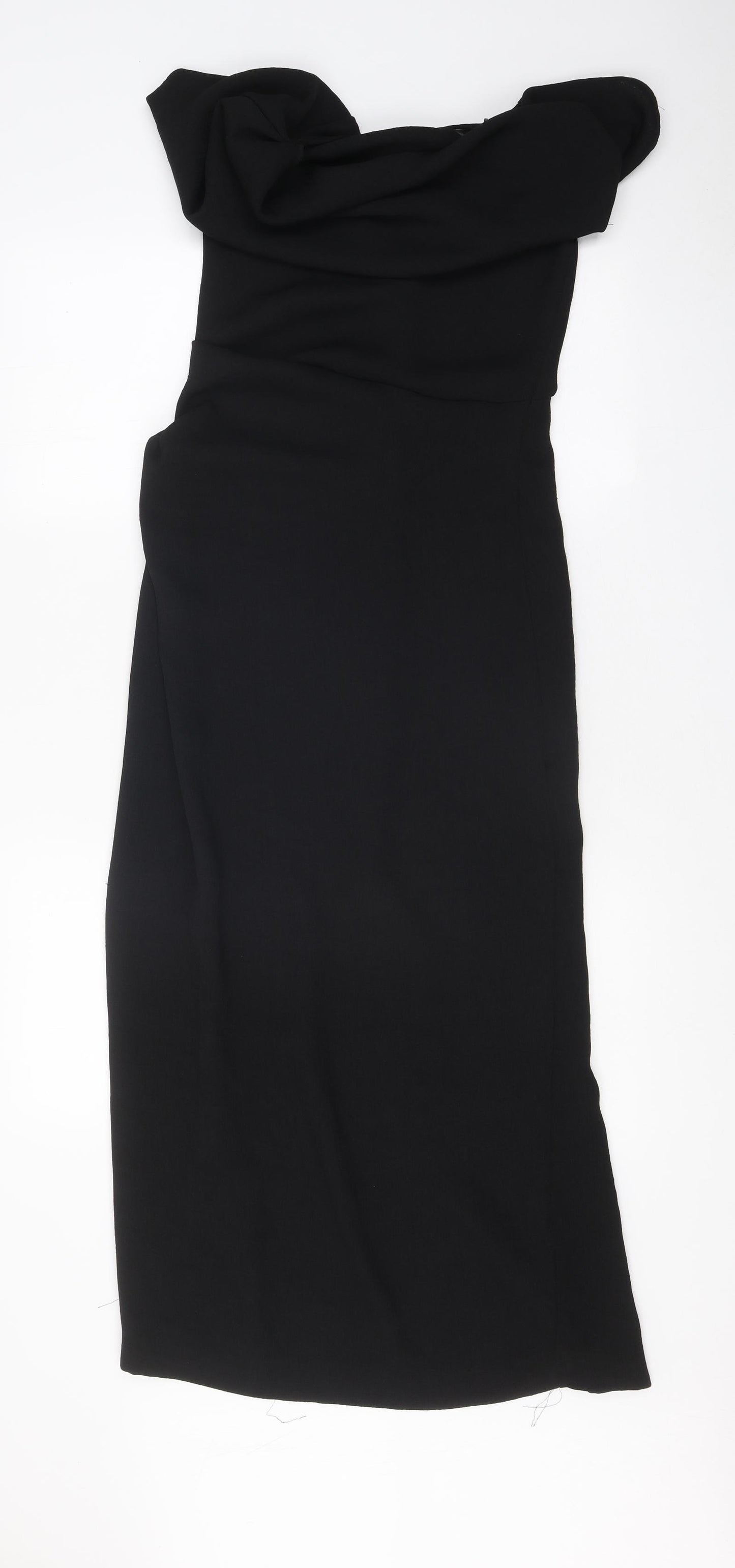 Zara Womens Black Polyester A-Line Size S Sweetheart Zip