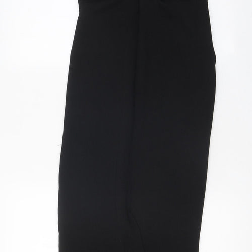 Zara Womens Black Polyester A-Line Size S Sweetheart Zip