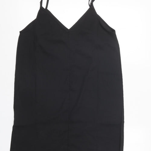 ASOS Womens Black Polyester Basic Tank Size 10 V-Neck