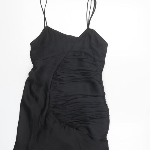 Zara Womens Black Polyester Bodycon Size S Sweetheart Zip