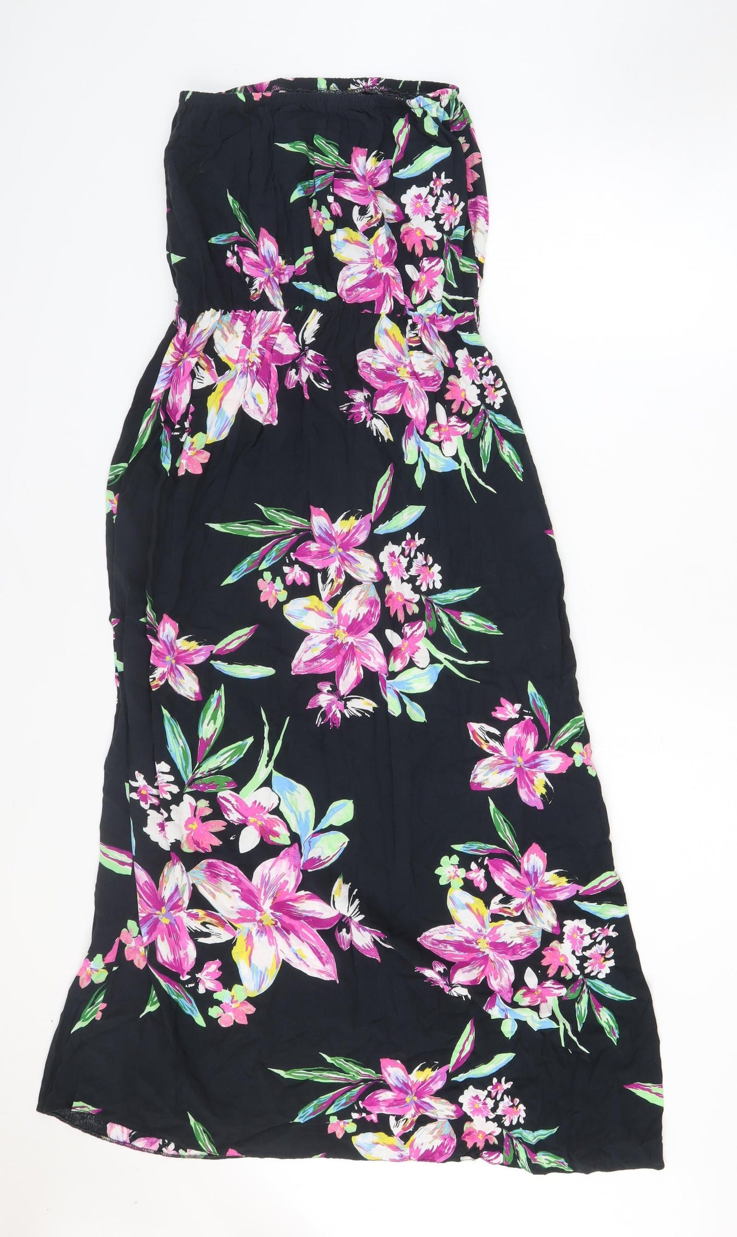 Atmosphere Womens Black Floral Viscose A-Line Size 14 Off the Shoulder Pullover