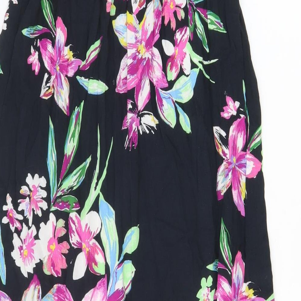 Atmosphere Womens Black Floral Viscose A-Line Size 14 Off the Shoulder Pullover