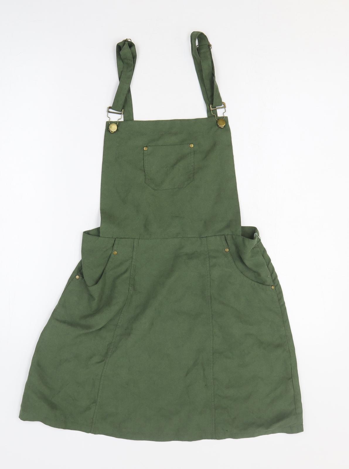 Ravi Famous Womens Green Polyester Dungaree One-Piece Size 10 Zip