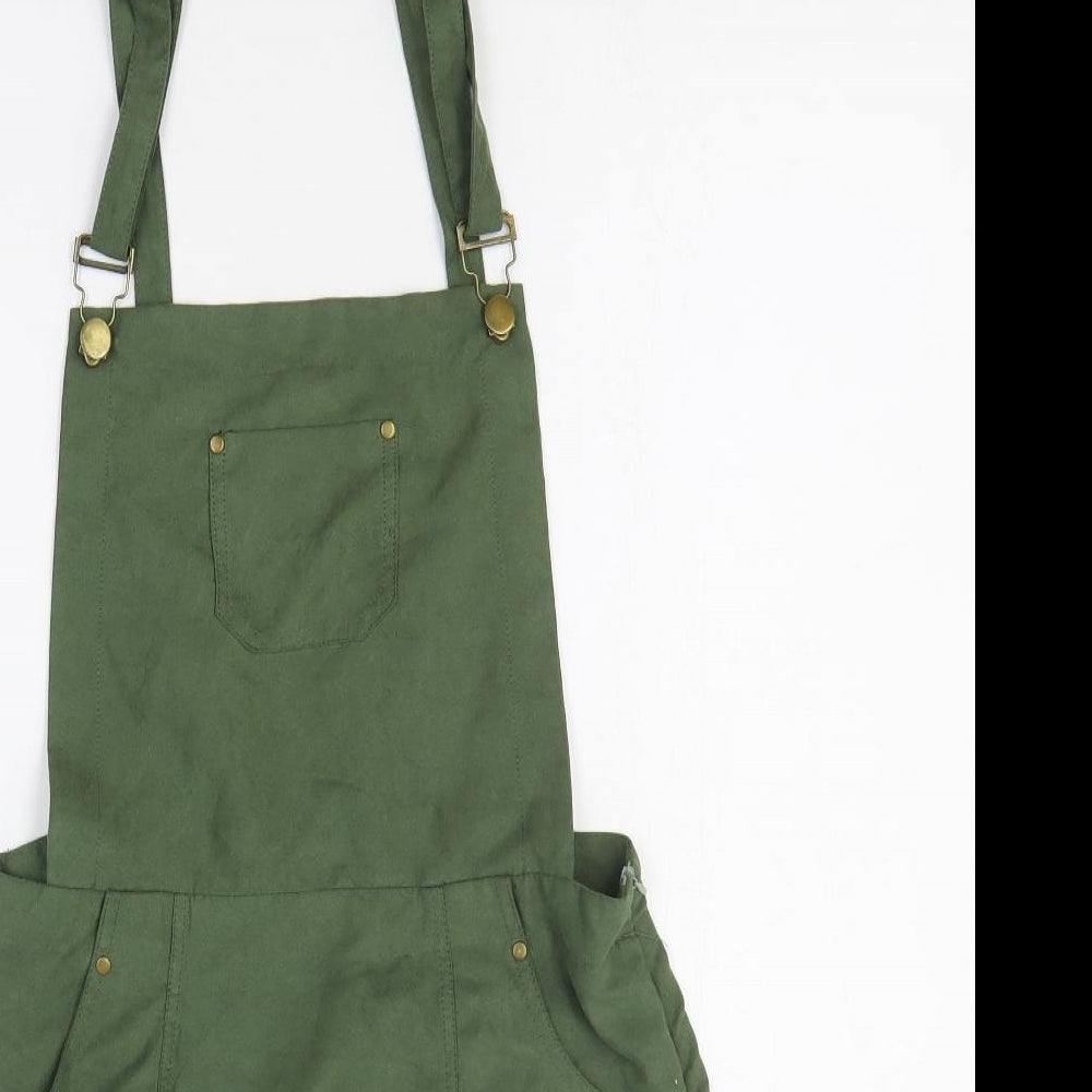 Ravi Famous Womens Green Polyester Dungaree One-Piece Size 10 Zip