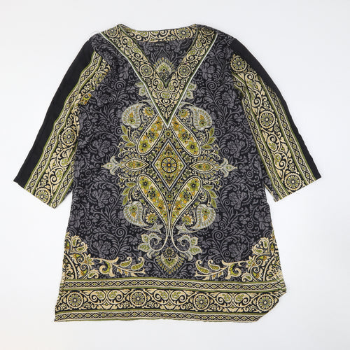 Kushi Womens Multicoloured Geometric Polyester Kimono T-Shirt Size 18 V-Neck