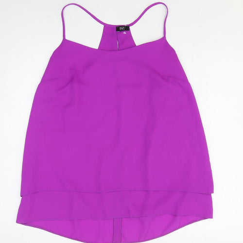 F&F Womens Purple Polyester Basic Tank Size 10 Off the Shoulder