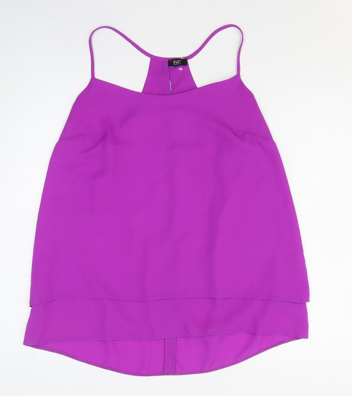 F&F Womens Purple Polyester Basic Tank Size 10 Off the Shoulder
