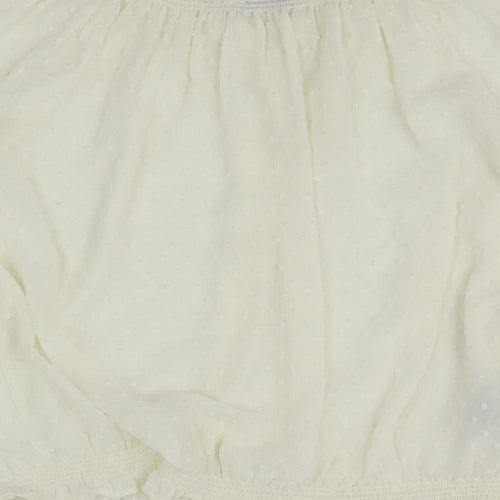Mango Womens White Polyester Basic Blouse Size L Collared