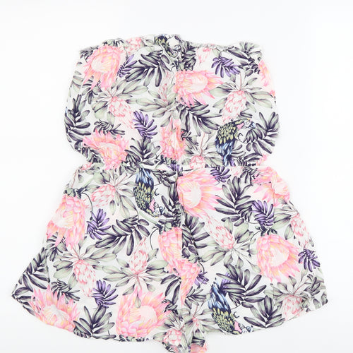 Divided Womens Multicoloured Colourblock Viscose Playsuit One-Piece Size 38 L3 in - Flowers