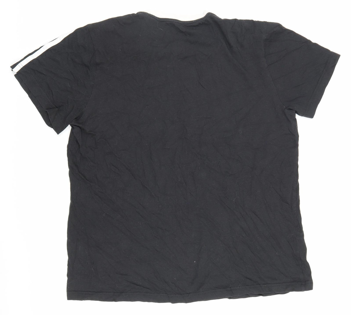 adidas Mens Black Cotton T-Shirt Size XL Round Neck
