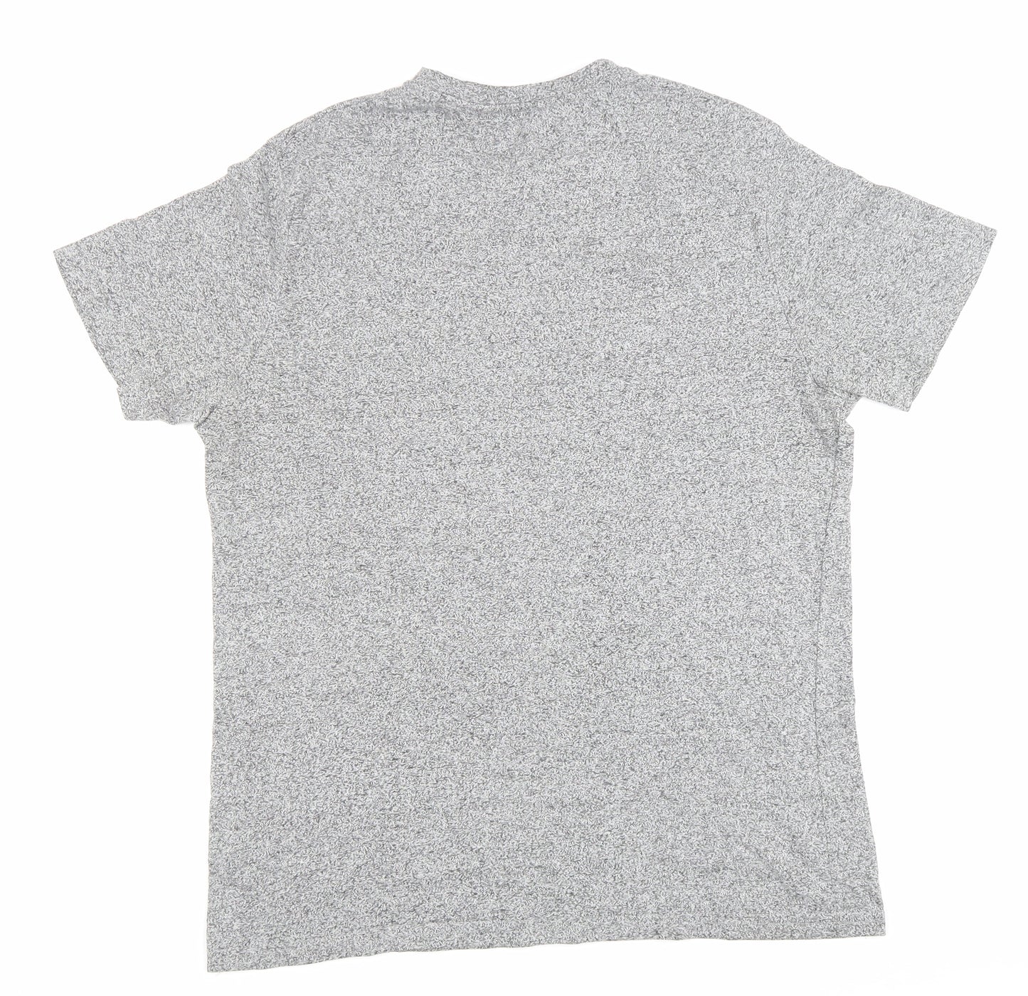 George Mens Grey Geometric Cotton T-Shirt Size L Round Neck - VW