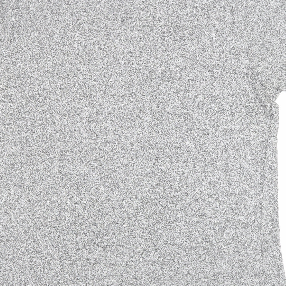 George Mens Grey Geometric Cotton T-Shirt Size L Round Neck - VW