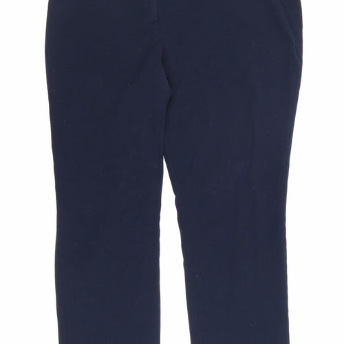 Marks and Spencer Womens Blue Polyester Bloomer Trousers Size 18 L29 in Slim Hook & Eye